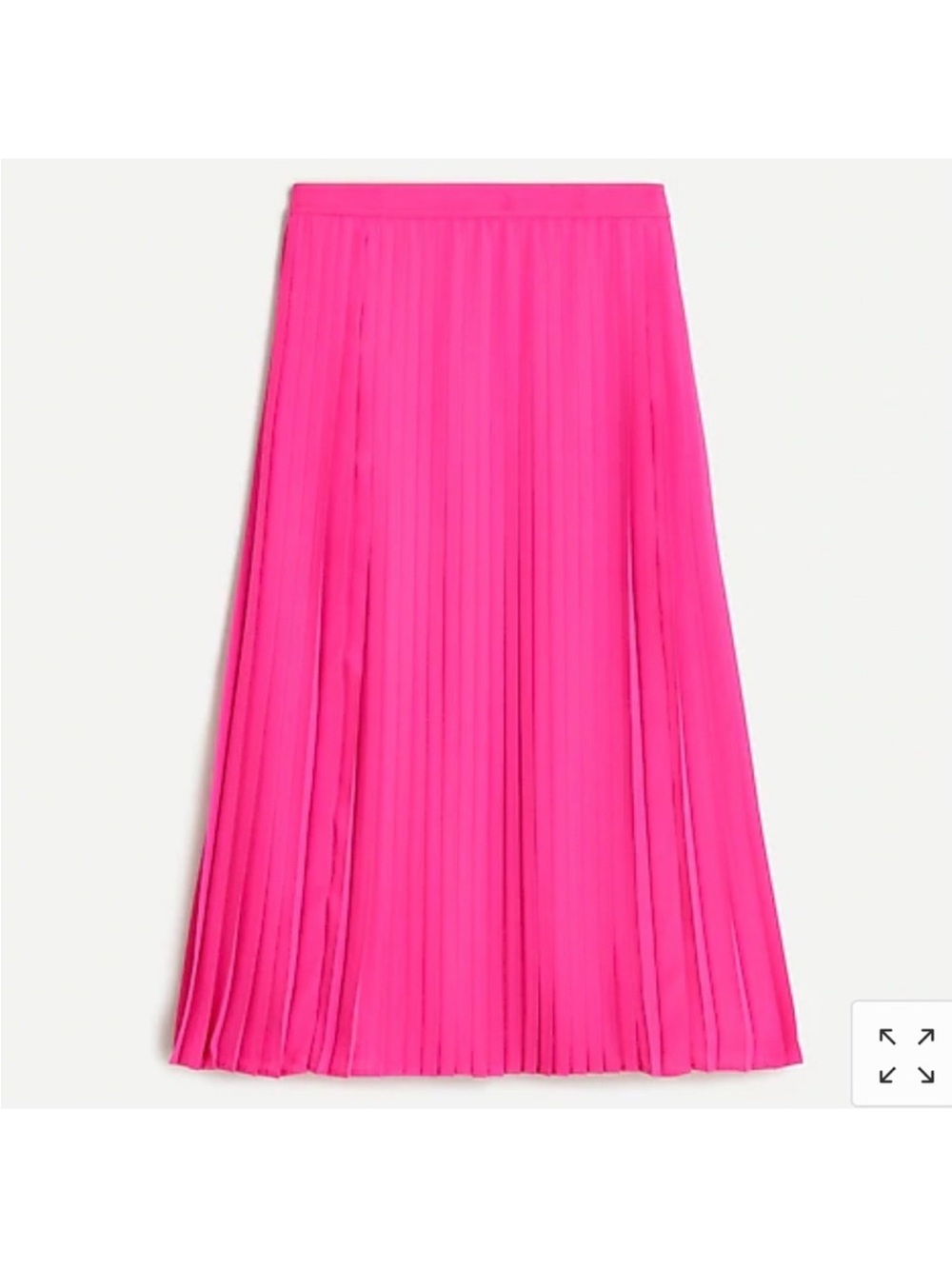 J Crew Pleated Midi Skirt Neon Flamingo Pink Size 8
